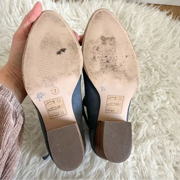 Sole Society Azure Blue Suede Ankle Bootie With Buckle Strap | Size 7 - Picture 6 of 8